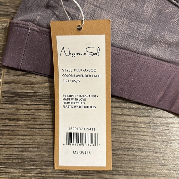 Niyama Sol Peek a Boo Sports Bra XS/S Lavender Latte NWT - Picture 6 of 6